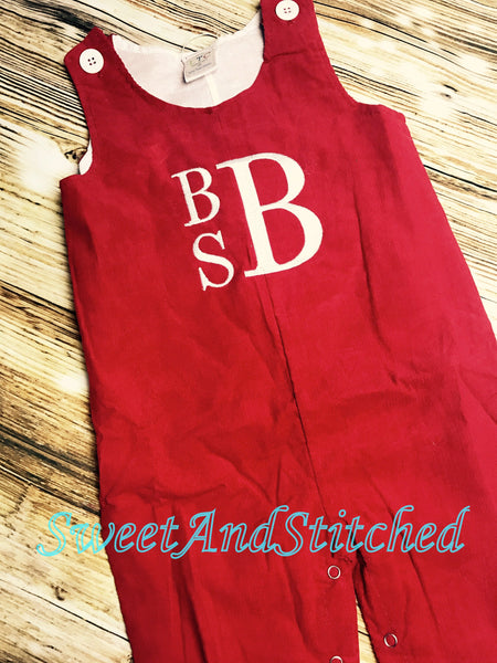 Monogrammed Christmas outfit boys, Boys Christmas overalls