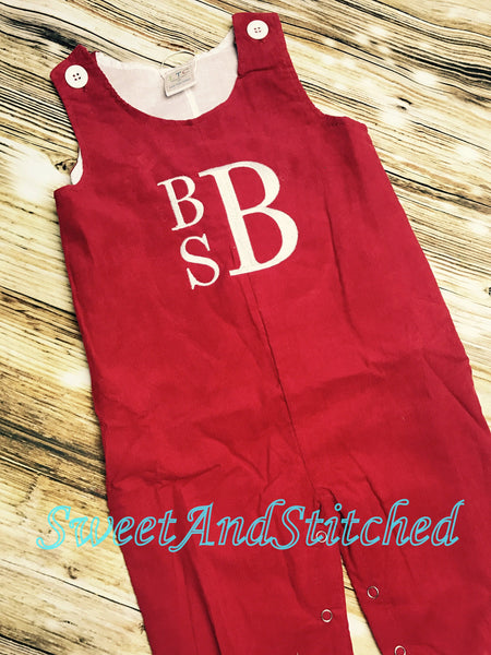 Monogrammed Christmas outfit boys, Boys Christmas overalls