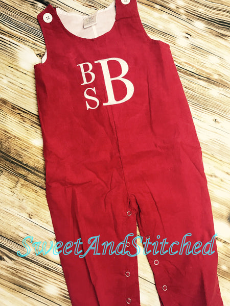 Monogrammed Christmas outfit boys, Boys Christmas overalls