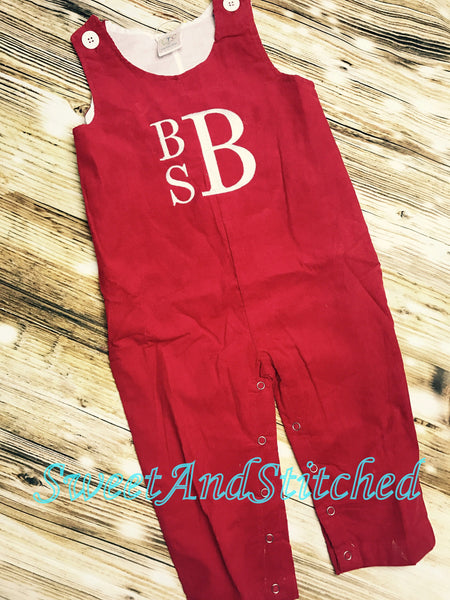 Monogrammed Christmas outfit boys, Boys Christmas overalls