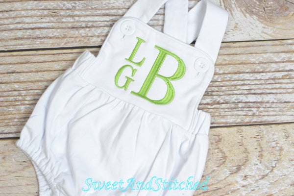 Monogrammed boys easter outfit with bunnies and name, baby dedication or baptism outfit with crosses