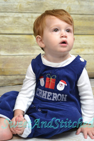 Baby boy Christmas outfit, Toddler Boys Christmas overalls