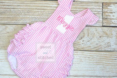 Monogrammed 1st birthday outfit, 1st birthday romper