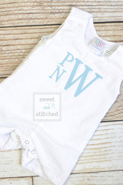 Monogrammed Boys Jon Jon, Baby boy Easter or Summer Outfit