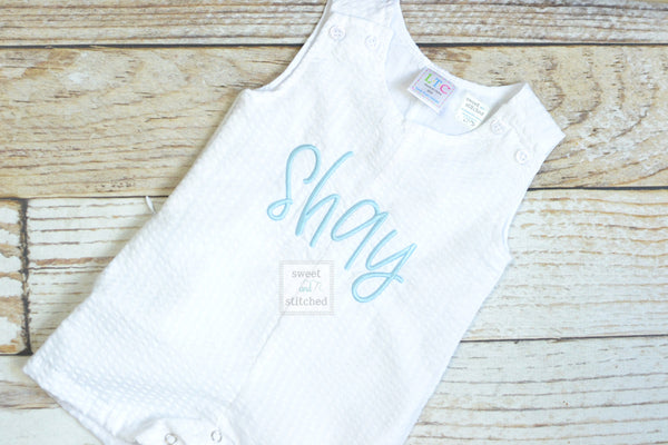 Monogrammed Boys Jon Jon, Baby boy Easter or Summer Outfit