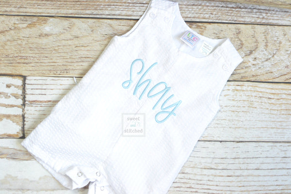 Monogrammed Boys Jon Jon, Baby boy Easter or Summer Outfit