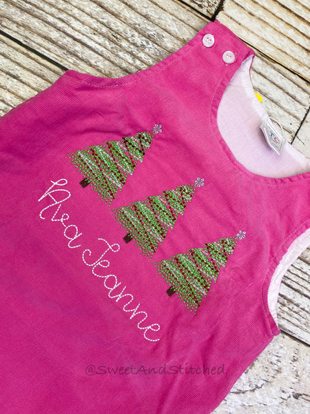 Girls Pink Corduroy Christmas dress - Corduroy Christmas jumper dress