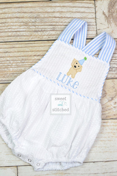 Monogrammed baby boy dog birthday outfit, puppy dog 1st birthday cake smash outfit, dog birthday outfit