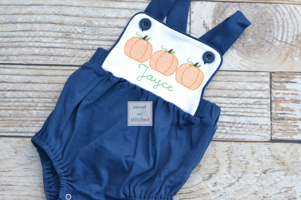 Monogrammed baby boy pumpkin outfit, monogrammed boys fall halloween thanksgiving outfi