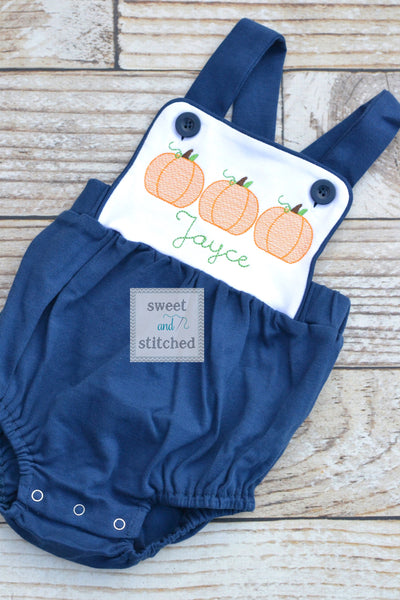 Monogrammed baby boy pumpkin outfit, monogrammed boys fall halloween thanksgiving outfi