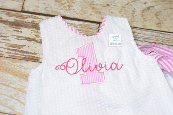 Baby girl swing back bloomer set, 1st birthday outfit, Monogrammed cake smash outfit, baby bloomer set, 1st birthday outfit