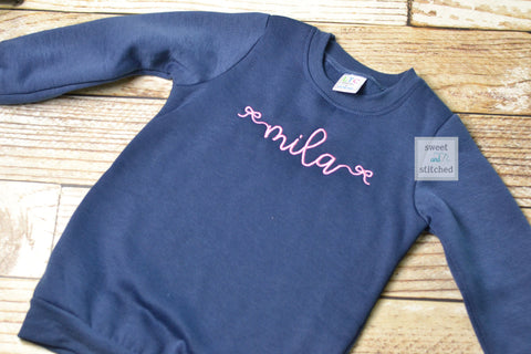 Monogrammed sweatshirts, girls monogrammed sweatshirts navy and pink, name or monogram, fall sweatshirt