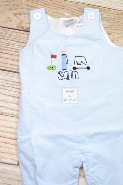 Monogrammed baby boy golf outfit, golf 1st birthday cake smash outfit, golf birthday outfit, birthday overalls, golf birthday outfit