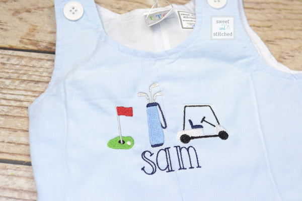 Monogrammed baby boy golf outfit, golf 1st birthday cake smash outfit, golf birthday outfit, birthday overalls, golf birthday outfit