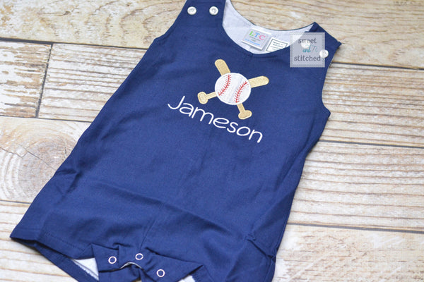 Monogrammed baby boy baseball jon jon, baby boy outfit with baseball design, summer outfit, little brother baseball outfit