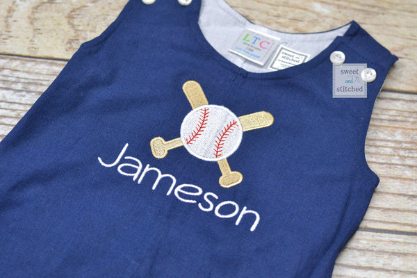 Monogrammed baby boy baseball jon jon, baby boy outfit with baseball design, summer outfit, little brother baseball outfit