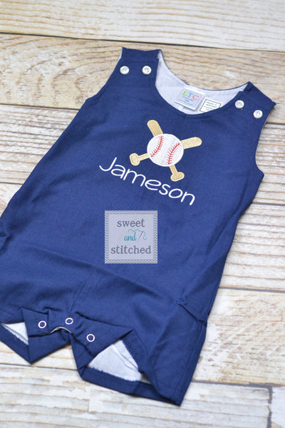 Monogrammed baby boy baseball jon jon, baby boy outfit with baseball design, summer outfit, little brother baseball outfit